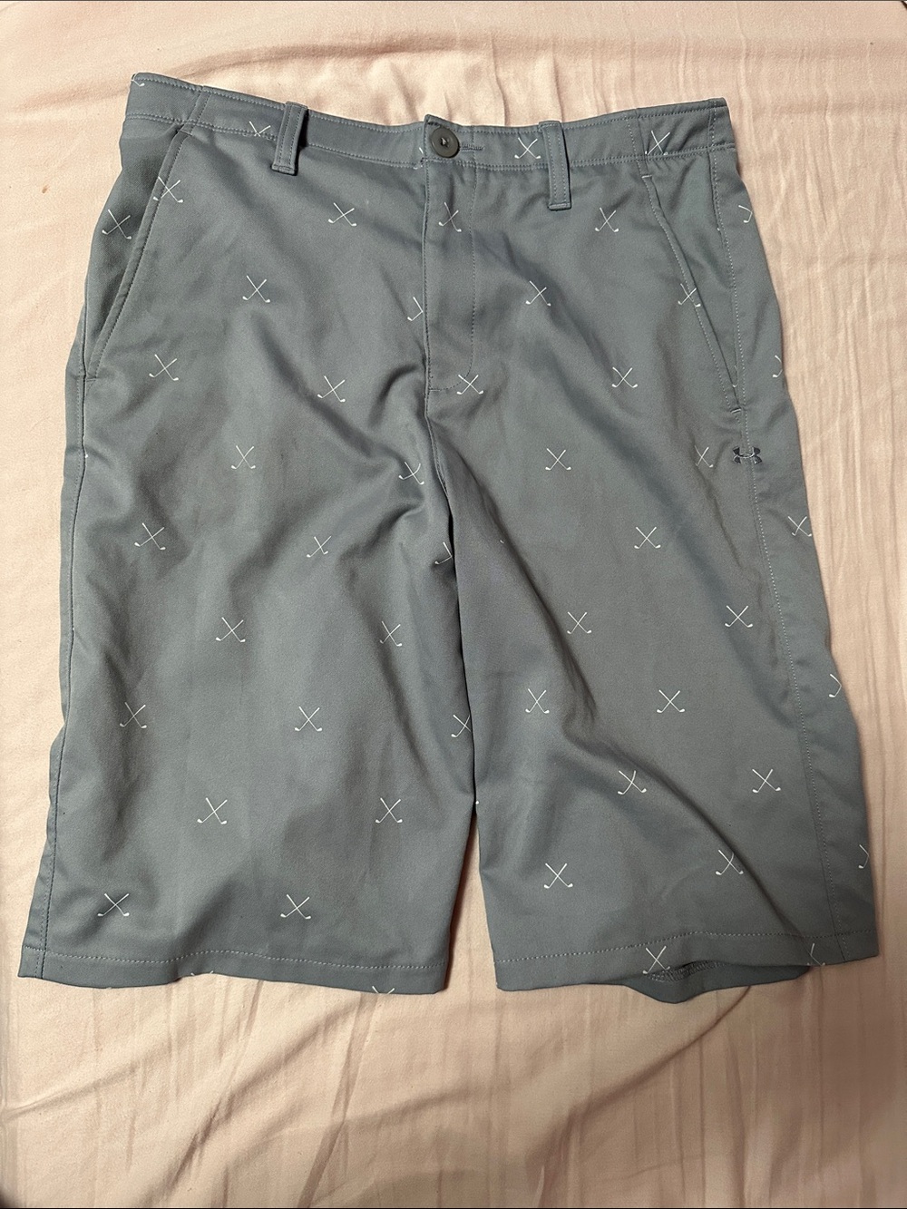 Under Armour Boy’s Slate Gray Flat-Front Golf Shorts